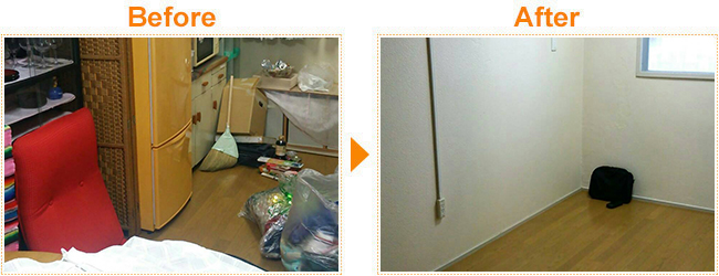 お家の中にある家財全ての撤去作業
